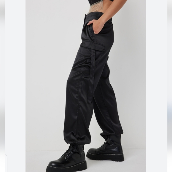 Satin Parachute Cargo Pants - Picture 2 of 9